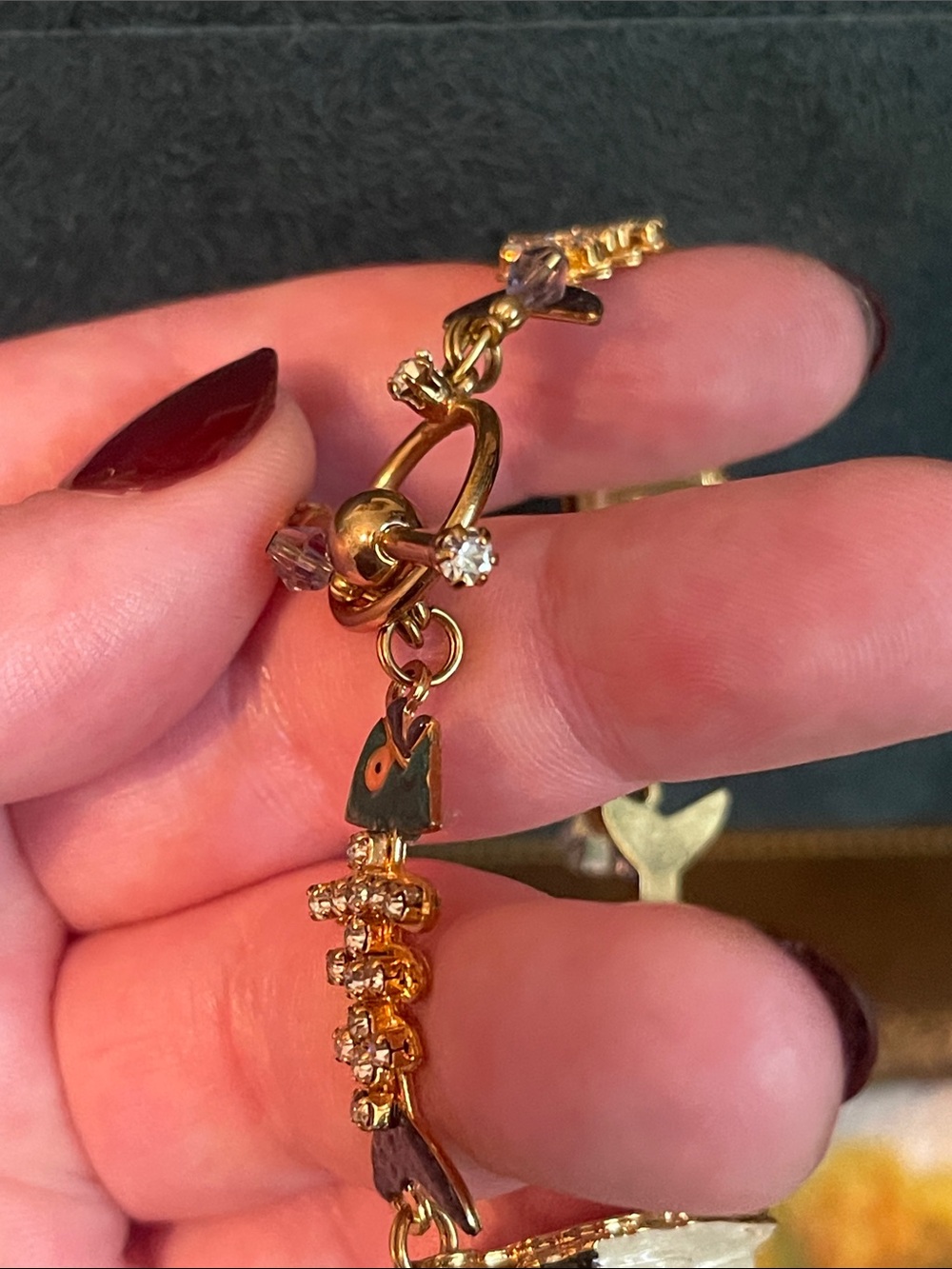 Vintage LATR 2GO “Glamour Puss” Cat Enamel Charm Bracelet - Picture 8 of 12